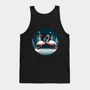 Flamingo Flock Sunset, Xmas,  Love Flamingos Tank Top